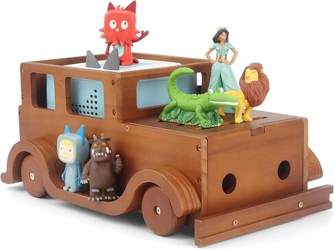 Storage & Play Car Shelf for Toniebox 2/1 Tonie Figures Characters Storage,Magnetic for Creative Tonie Box, Wooden Magnetic Shelf for Kids in Kuwait