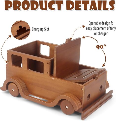 Storage & Play Car Shelf for Toniebox 2/1 Tonie Figures Characters Storage,Magnetic for Creative Tonie Box, Wooden Magnetic Shelf for Kids in Kuwait