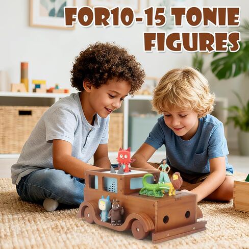 Storage & Play Car Shelf for Toniebox 2/1 Tonie Figures Characters Storage,Magnetic for Creative Tonie Box, Wooden Magnetic Shelf for Kids in Kuwait