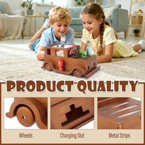 Storage & Play Car Shelf for Toniebox 2/1 Tonie Figures Characters Storage,Magnetic for Creative Tonie Box, Wooden Magnetic Shelf for Kids in Kuwait