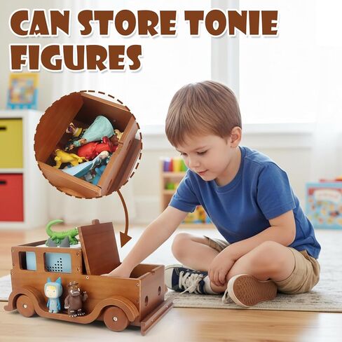 Storage & Play Car Shelf for Toniebox 2/1 Tonie Figures Characters Storage,Magnetic for Creative Tonie Box, Wooden Magnetic Shelf for Kids in Kuwait
