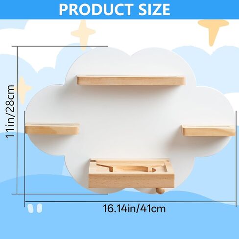 رف Cloud Toines، لـ TonieBox 1 وToniebox 2 Tonies رف جداري لتخزين Tonies لـ 12-20 شخصية من شخصيات Tonie، رف مغناطيسي لـ TonieBox، محطة شحن، غرفة لعب للأطفال (أبيض) in Kuwait