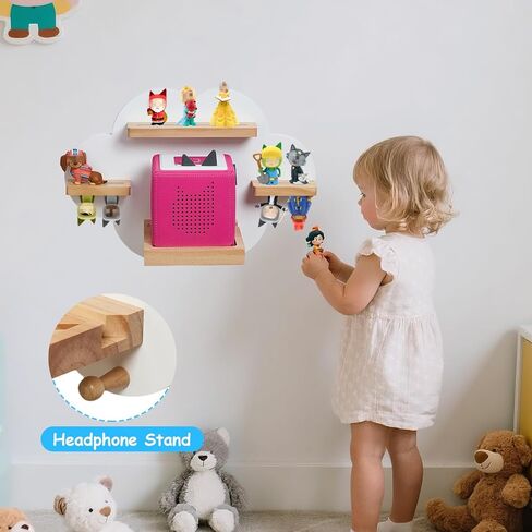 رف Cloud Toines، لـ TonieBox 1 وToniebox 2 Tonies رف جداري لتخزين Tonies لـ 12-20 شخصية من شخصيات Tonie، رف مغناطيسي لـ TonieBox، محطة شحن، غرفة لعب للأطفال (أبيض) in Kuwait