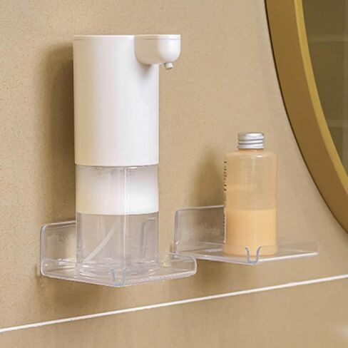 2 Pack Acrylic Floating Shelves, Clear Wall-Mounted Shelves Adhesive Wall Shelf No Drill Display Shelf for Book Picture, Plant, Easily Expand Wall Space for Bathroom Office Home in Kuwait