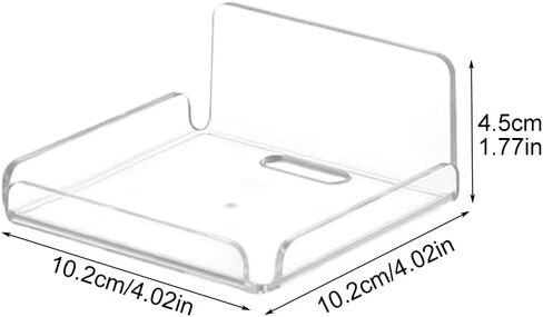 2 Pack Acrylic Floating Shelves, Clear Wall-Mounted Shelves Adhesive Wall Shelf No Drill Display Shelf for Book Picture, Plant, Easily Expand Wall Space for Bathroom Office Home in Kuwait