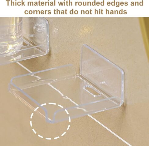 2 Pack Acrylic Floating Shelves, Clear Wall-Mounted Shelves Adhesive Wall Shelf No Drill Display Shelf for Book Picture, Plant, Easily Expand Wall Space for Bathroom Office Home in Kuwait