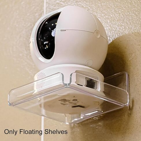 2 Pack Acrylic Floating Shelves, Clear Wall-Mounted Shelves Adhesive Wall Shelf No Drill Display Shelf for Book Picture, Plant, Easily Expand Wall Space for Bathroom Office Home in Kuwait