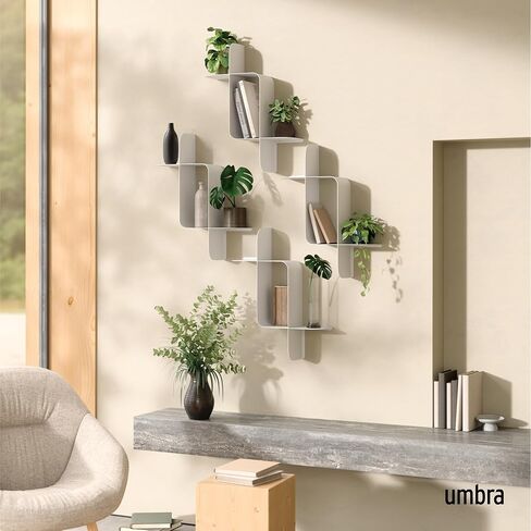Umbra Montage Floating Wall Shelf, Metal, Set of 2, White in Saudi Arabia
