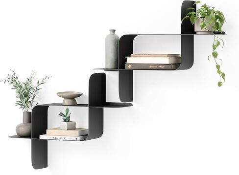 Umbra Montage Floating Wall Shelf, Metal, Set of 2, White in Saudi Arabia