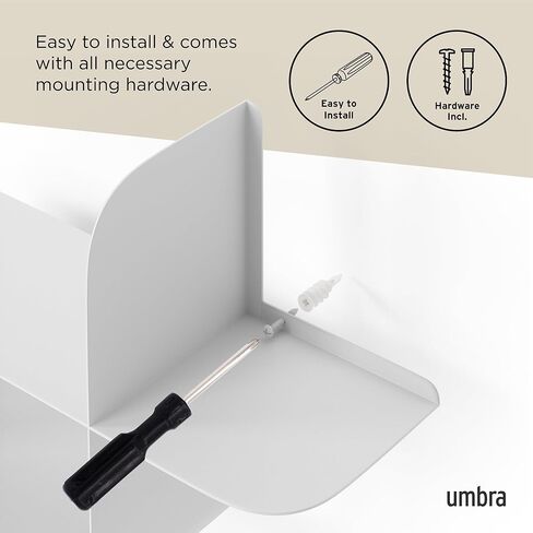 Umbra Montage Floating Wall Shelf, Metal, Set of 2, White in Saudi Arabia