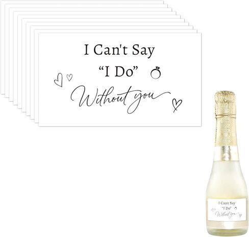 10 قطع من ملصقات اقتراح وصيفة العروس، باللون الأسود لا أستطيع أن أقول إنني أفعل بدونك، ملصقات صغيرة شامبانيا لاقتراح العروسة لحفلات الزفاف ومستلزمات حفلات العزوبية in Kuwait
