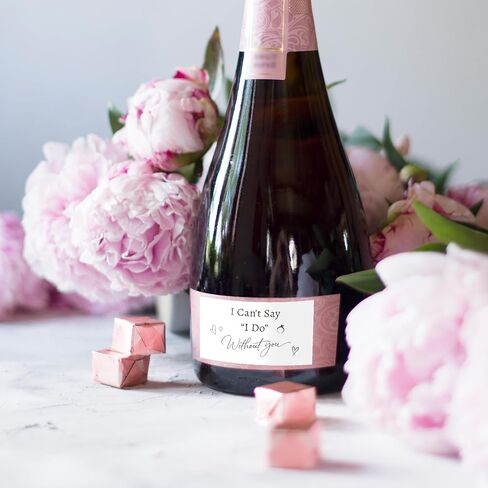 10 قطع من ملصقات اقتراح وصيفة العروس، باللون الأسود لا أستطيع أن أقول إنني أفعل بدونك، ملصقات صغيرة شامبانيا لاقتراح العروسة لحفلات الزفاف ومستلزمات حفلات العزوبية in Kuwait