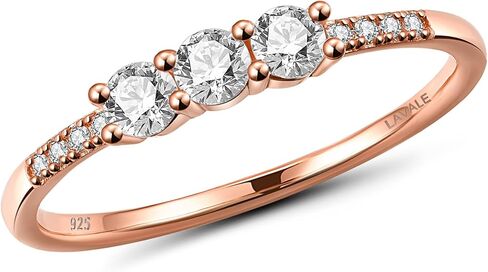 LAVALE Round Cut Moissanite Wedding Band for Women, Brilliant D Color VVS1 Clarity Classic Lab Created Diamond Solitaire Ring 18K White Yellow Rose Gold Vermeil 4 Claw Knife Edge Moissanite Rings in Kuwait