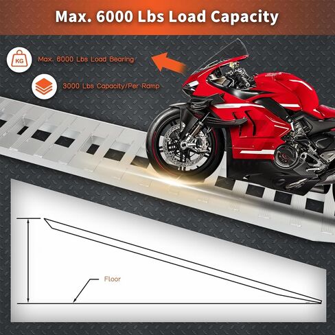 labwork 80 inch X 15 inch 1 Pair 2 Ramps Aluminum Ramps Trailer Ramps in Kuwait