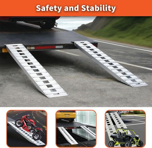 labwork 80 inch X 15 inch 1 Pair 2 Ramps Aluminum Ramps Trailer Ramps in Kuwait