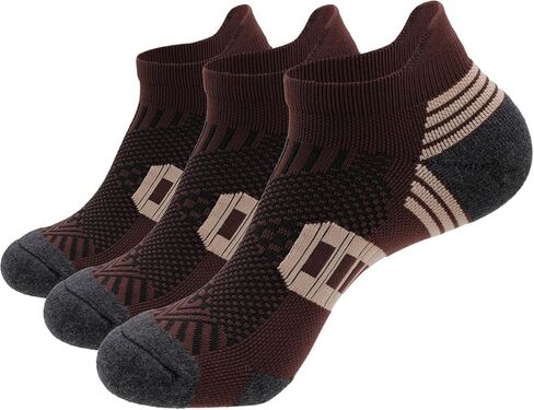 Mens Light Compression Cushioned Athletic Ankle Socks, 3/5 Pairs Nylon Breathable Soft Low Cut Socks w/Heel Tab in Saudi Arabia