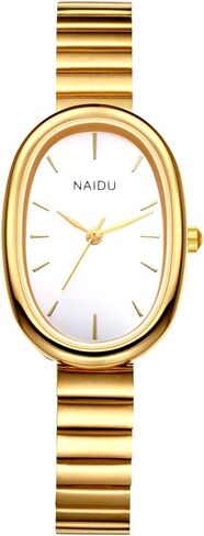 OIDEA Oval Watches for Women: Ultra-Thin Analog Quartz Wrist Watches Gold Tone Stainless Steel Strap Elegant Ladies Watch Casual Business Dress Bracelet Watch in Saudi Arabia