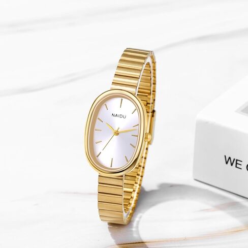 OIDEA Oval Watches for Women: Ultra-Thin Analog Quartz Wrist Watches Gold Tone Stainless Steel Strap Elegant Ladies Watch Casual Business Dress Bracelet Watch in Saudi Arabia