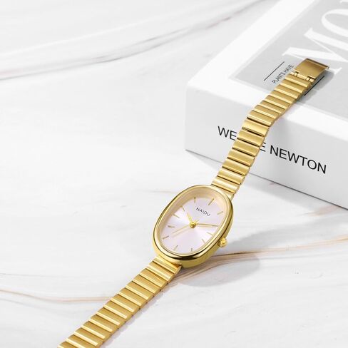 OIDEA Oval Watches for Women: Ultra-Thin Analog Quartz Wrist Watches Gold Tone Stainless Steel Strap Elegant Ladies Watch Casual Business Dress Bracelet Watch in Saudi Arabia