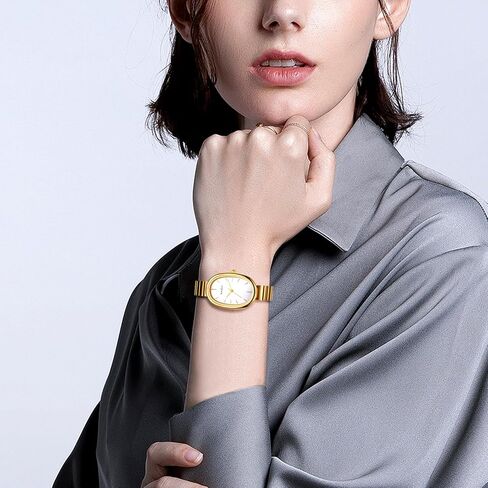 OIDEA Oval Watches for Women: Ultra-Thin Analog Quartz Wrist Watches Gold Tone Stainless Steel Strap Elegant Ladies Watch Casual Business Dress Bracelet Watch in Saudi Arabia