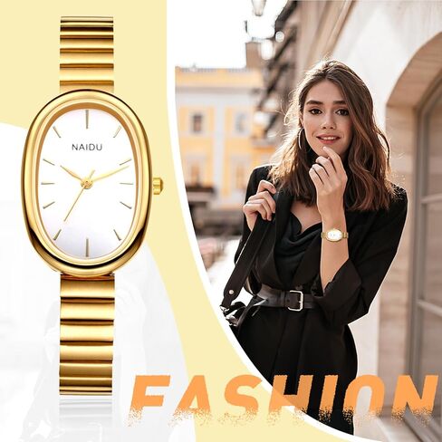 OIDEA Oval Watches for Women: Ultra-Thin Analog Quartz Wrist Watches Gold Tone Stainless Steel Strap Elegant Ladies Watch Casual Business Dress Bracelet Watch in Saudi Arabia