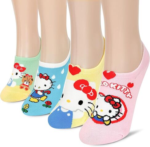 Women's Hello Kitty Cute Cotton Blend Ankle Socks Set Crew Hearts Kitty Collection- One size in Saudi Arabia