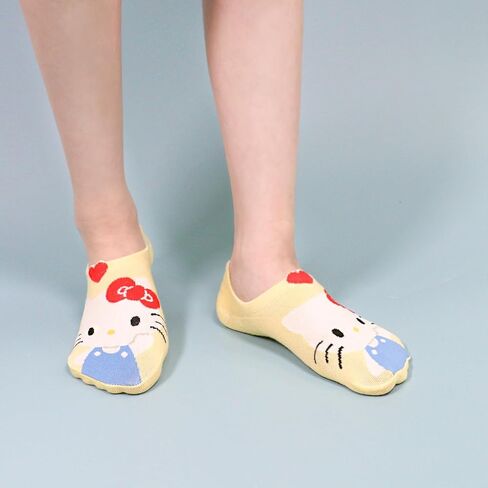 Women's Hello Kitty Cute Cotton Blend Ankle Socks Set Crew Hearts Kitty Collection- One size in Saudi Arabia