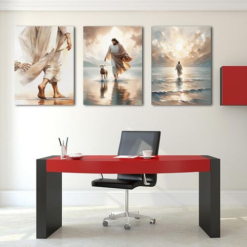 3 Pcs Christian Wall Art Jesus Decor Christ Religion Canvas Wall Decor Jesus Art Pictures Posters Prints Religious Paintings Room Decor for Church Prayer Room Christian Schools Hospitals 12'' x 16'' in Saudi Arabia