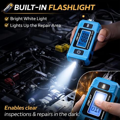 جهاز اختبار مسبار دائرة السيارات، جهاز اختبار الدائرة الكهربائية للسيارة، جهاز اختبار التيار عالي الدقة 20 أمبير 48 فولت، لاختبار أسلاك الصمامات والجهد الكهربي، واستنزاف البطارية الطفيلية وأداة تشخيص رسم التيار in Kuwait