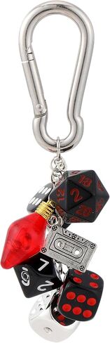 غريب الرعب الرجعية حلقة تسلق المفاتيح النرد الأحمر لمبة كاسيت الشريط المعلقات مخيف الرجعية المفاتيح الإكسسوار in Kuwait