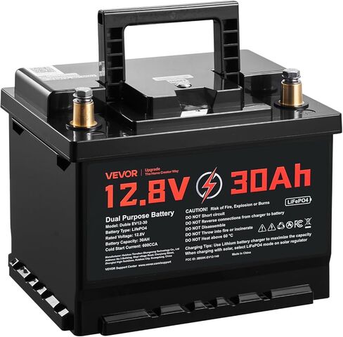 VEVOR 12V 105Ah LiFePO4 Dual Purpose Battery, 1000CCA BCI Group 24 Deep Cycle & Starter Lithium Battery, Built-in Smart BMS, Automotive Start-Stop for RV, Marine, Trolling Motor, Car & Engine Starting in Saudi Arabia