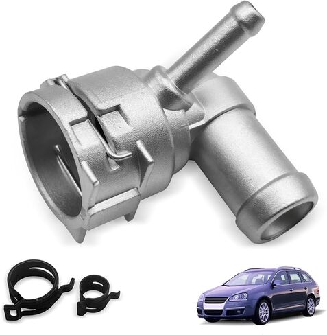 1K0122291R Aluminum Water Coolant Hoses Connector Pipe Replacement for Audi A3 S3 Sportback VW Beetle EOS Golf Caddy CC Jetta Passat Touran Seat Skoda 1K0122291CA (Aluminum) in Kuwait