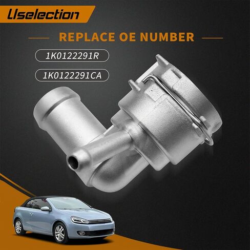1K0122291R Aluminum Water Coolant Hoses Connector Pipe Replacement for Audi A3 S3 Sportback VW Beetle EOS Golf Caddy CC Jetta Passat Touran Seat Skoda 1K0122291CA (Aluminum) in Kuwait