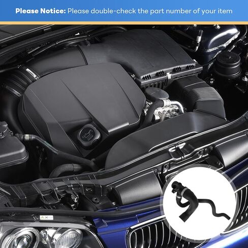 11537639997 Radiator Coolant Hose for BMW 328i 2012-2016 428i 2014-2016 Water Hose Engine Water Pump Inlet Hose Rubber Black 1 Pcs in Saudi Arabia
