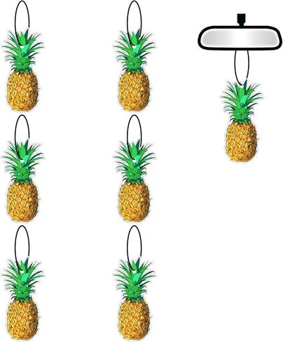 6 Pcs Pineapple Car Air Fresheners, Funny Pineapple Hanging Car Air Fresheners Long Lasting Cute Car Mirror Scented Hanging Car Decoration Ornaments Gift Interior Accessories for Men Women in Saudi Arabia
