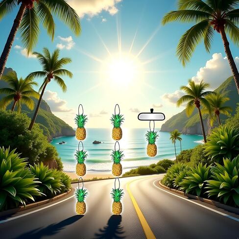 6 Pcs Pineapple Car Air Fresheners, Funny Pineapple Hanging Car Air Fresheners Long Lasting Cute Car Mirror Scented Hanging Car Decoration Ornaments Gift Interior Accessories for Men Women in Saudi Arabia
