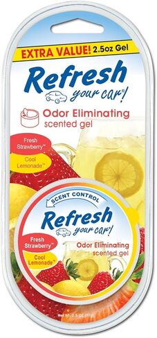 Refresh Your Car! E300878900 Scented Gel Can, 2.5 oz, Fresh Strawberry and Cool Lemonade in Kuwait