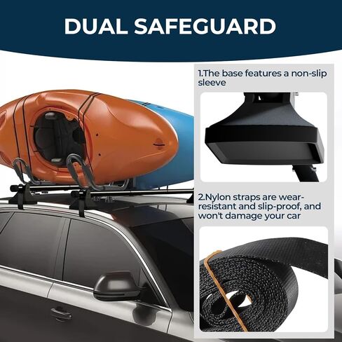 قضبان متقاطعة لسقف السيارة قابلة للتعديل، حامل أمتعة فولاذي بطول 4 أقدام لسيارات الدفع الرباعي السيدان بدون قضبان جانبية، تصميم عالي التحمل مضاد للسرقة in Kuwait