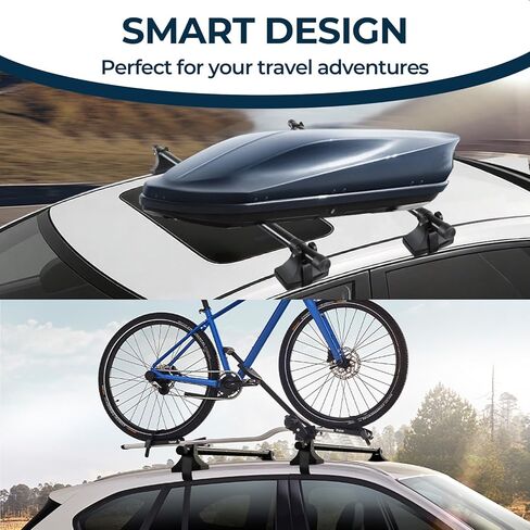 قضبان متقاطعة لسقف السيارة قابلة للتعديل، حامل أمتعة فولاذي بطول 4 أقدام لسيارات الدفع الرباعي السيدان بدون قضبان جانبية، تصميم عالي التحمل مضاد للسرقة in Kuwait