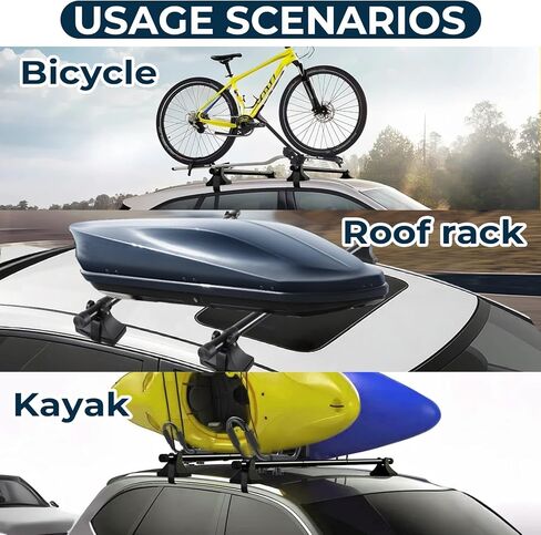 قضبان متقاطعة لسقف السيارة قابلة للتعديل، حامل أمتعة فولاذي بطول 4 أقدام لسيارات الدفع الرباعي السيدان بدون قضبان جانبية، تصميم عالي التحمل مضاد للسرقة in Kuwait