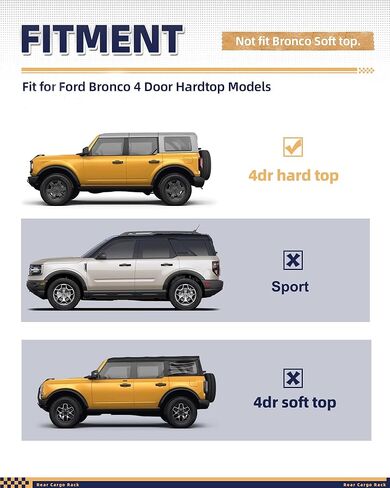 رف سلة بضائع خلفي قابل للطي 300LB مناسب لـ 2021 2022 2023 2024 2025 فورد برونكو 4 أبواب تخزين أسطح صلبة رف صندوق داخلي in Kuwait
