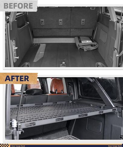 رف سلة بضائع خلفي قابل للطي 300LB مناسب لـ 2021 2022 2023 2024 2025 فورد برونكو 4 أبواب تخزين أسطح صلبة رف صندوق داخلي in Kuwait