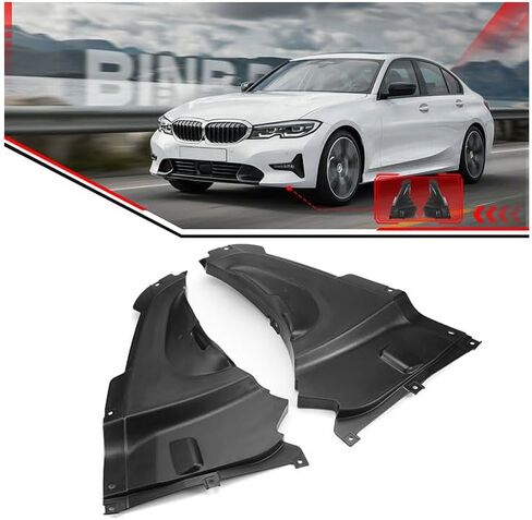 2Pcs Front Splash Shield Inner Fender Liner 51718055019 + 51718055020 Compatible with BMW 320i 328i 330i 335i 340i F30 F31 2011-2019 in Saudi Arabia