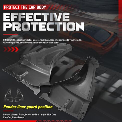 2Pcs Front Splash Shield Inner Fender Liner 51718055019 + 51718055020 Compatible with BMW 320i 328i 330i 335i 340i F30 F31 2011-2019 in Saudi Arabia