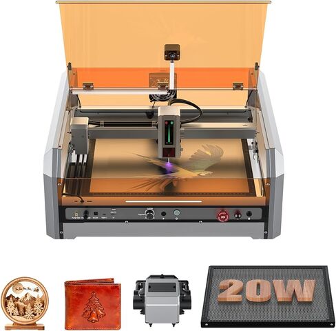 Genmitsu L8 Laser Engraver, 40000mm/min All-in-one Laser Engraving Machine, 20W Power Output Laser Cutter Built-in Acrylic Enclosure with Vent, Air Assist Pump, Honeycomb, Camera, Laser Safety Class 1 in Kuwait