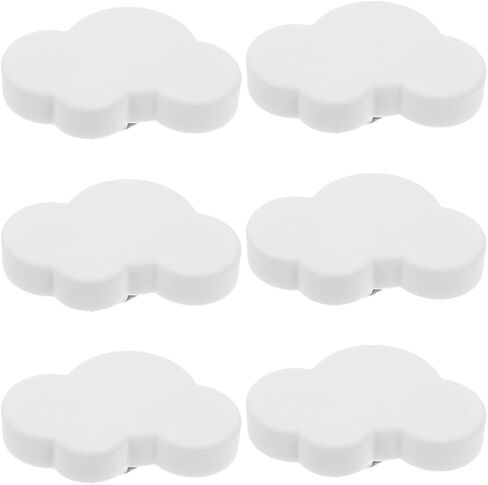 6pcs Cartoon Cloud-Shaped Soft Rubber Cabinet Knobs Dresser Drawer Handles White Nursery Room Door Pulls for ’s Closet Decor in Kuwait