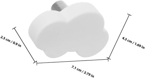 6pcs Cartoon Cloud-Shaped Soft Rubber Cabinet Knobs Dresser Drawer Handles White Nursery Room Door Pulls for ’s Closet Decor in Kuwait