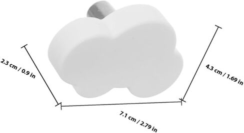 Luxshiny 6 قطع من مقابض الأدراج المطاطية الناعمة على شكل سحابة كرتونية باللون الأبيض، مقابض أجهزة الخزانة لخزائن الغرف وخزائن المطبخ، ومقابض الأبواب المزخرفة in Kuwait