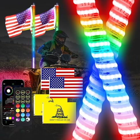 مصابيح LED COB مطورة لعام 2024، وضع ألوان ساطع للغاية، مقاومة للانحناء، مقاومة للماء IP67، التوصيل والتشغيل، تناسب ATV، UTV 3FT 【قطعتان】 in Kuwait