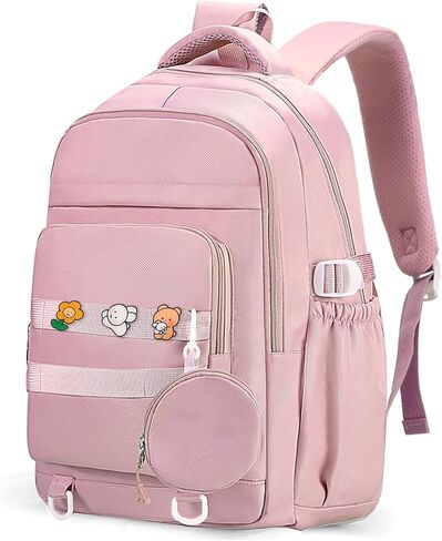 Cute Backpack for Teen Girls Boys, Aesthetic Laptop Bookbag for College High Middle School Student Women, Pink in Kuwait